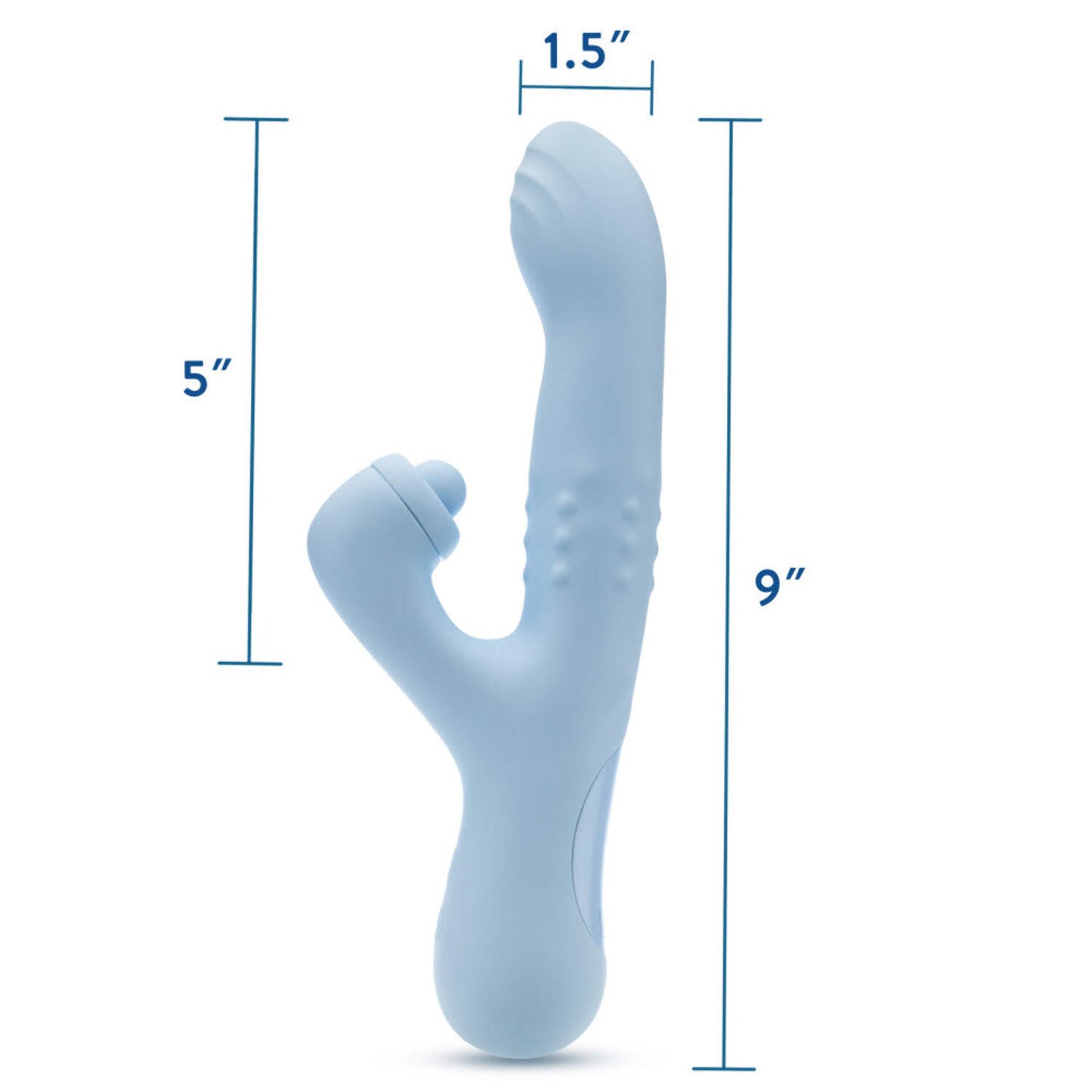 Blush Devin 9.25 Inch G Spot Clitoral Dual Stimulation Rabbit Vibrator In Blue