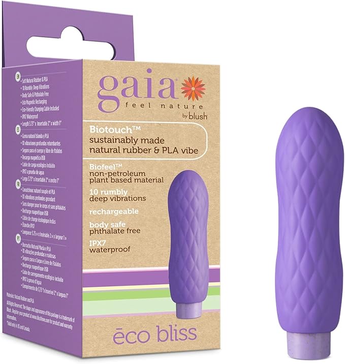 Blush Novelties Gaia Eco Bliss Plant-Based Waterproof Multifunction Powerful Vibrator