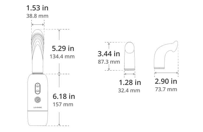 Lovense Spinel - App Control, Multi Attachment - Heating, Thursting  & Vibrating Dildo