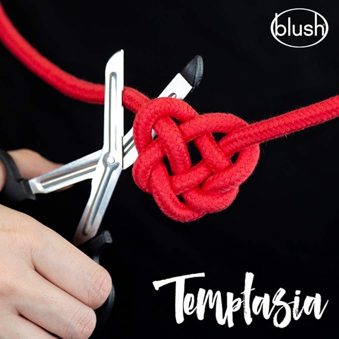 Blush Novelties Temptasia Red Bondage Rope, 32 Foot Non-Slip Shibari Rope 100% Cotton, Comfortable BDSM, Easy to Clean, Machine Washable, Thick and Sturdy for Binding