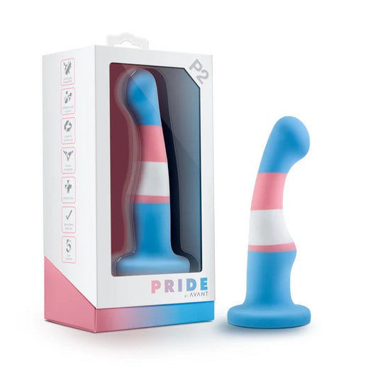 Avant By Blush® | Pride True Blue P2: Artisan 6 Inch Curved P-Spot / G-Spot Dildo with Suction Cup Base