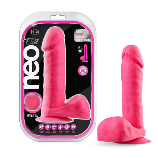 Neo Elite By Blush® | Neon Pink: 8-Inch Long Dildo