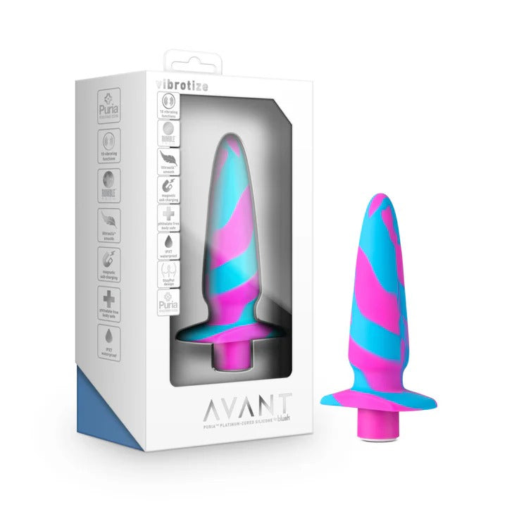 Avant By Blush® | Vibrotize Fuchsia: Artisan 5 Inch Powerful Vibrating Stayput™ Butt Plug