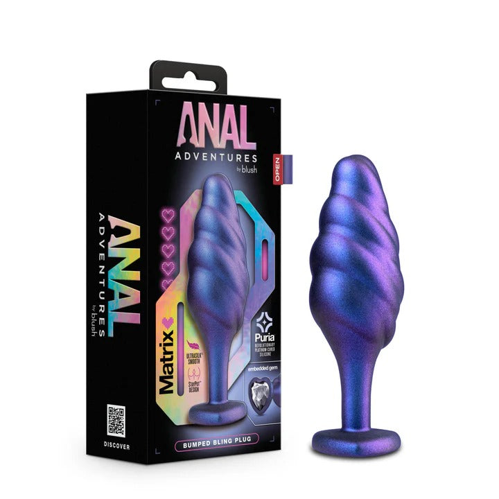 Anal Adventures Matrix By Blush® -  Bumped Bling Sapphire 4.5-Inch Anal Plug