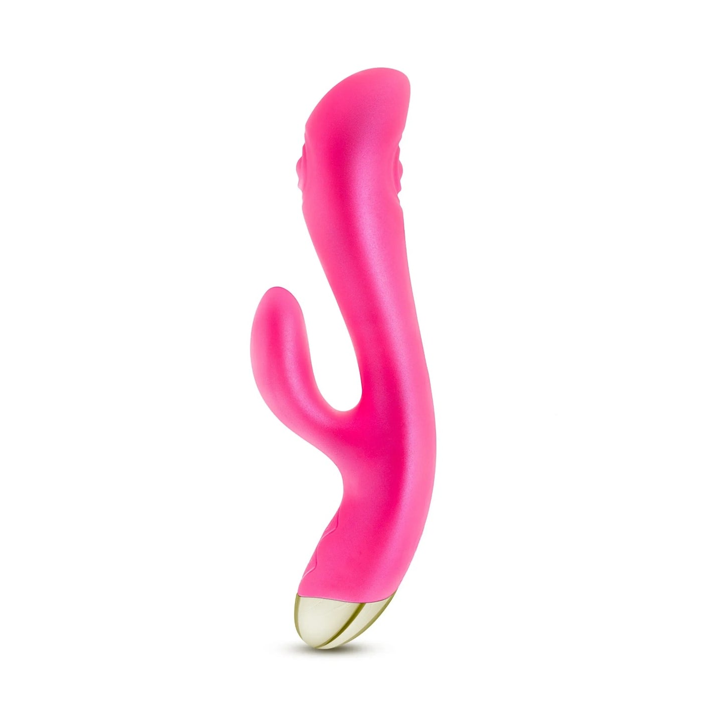 Blush  Aria By  Pleasin' AF:  Stimulator + Dual Pulsations Fuchsia Silicone Vibrator