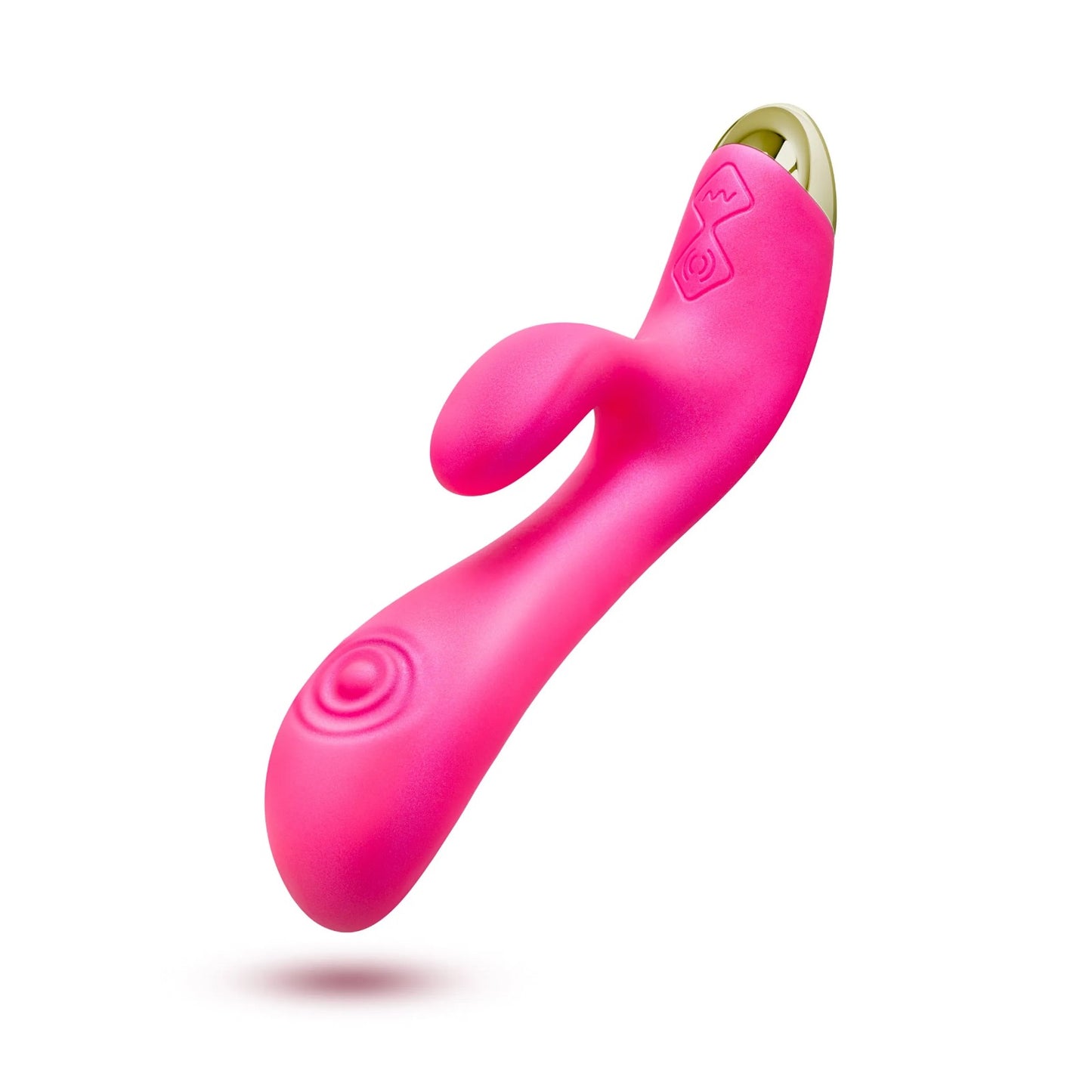 Blush  Aria By  Pleasin' AF:  Stimulator + Dual Pulsations Fuchsia Silicone Vibrator