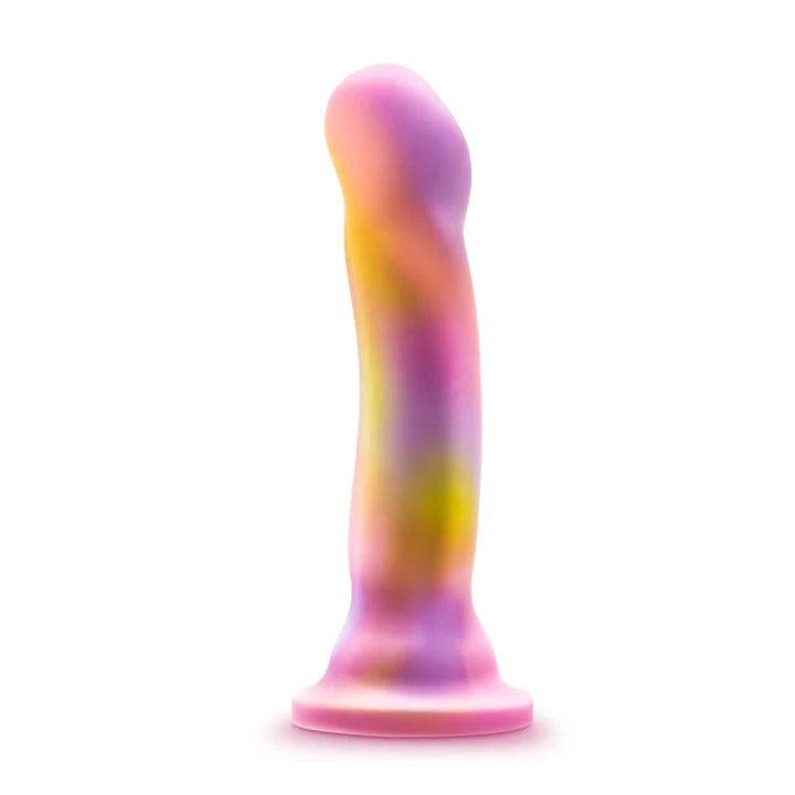 Avant By Blush® | Sun's Out Pink: Artisan 7 Inch Curved P-Spot / G-Spot Dildo with Suction Cup Base