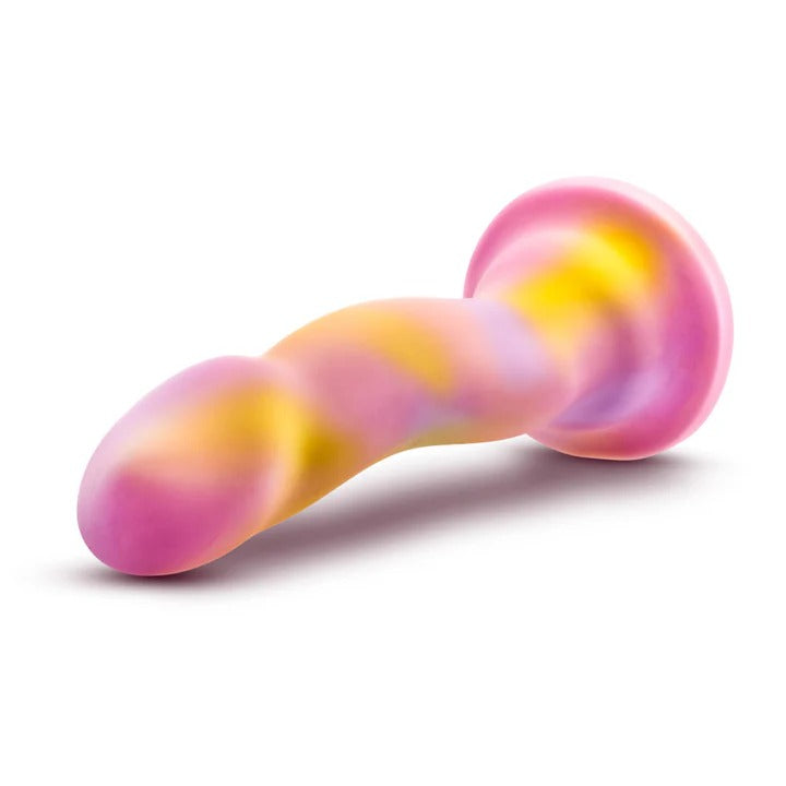 Avant By Blush® | Sun's Out Pink: Artisan 7 Inch Curved P-Spot / G-Spot Dildo with Suction Cup Base