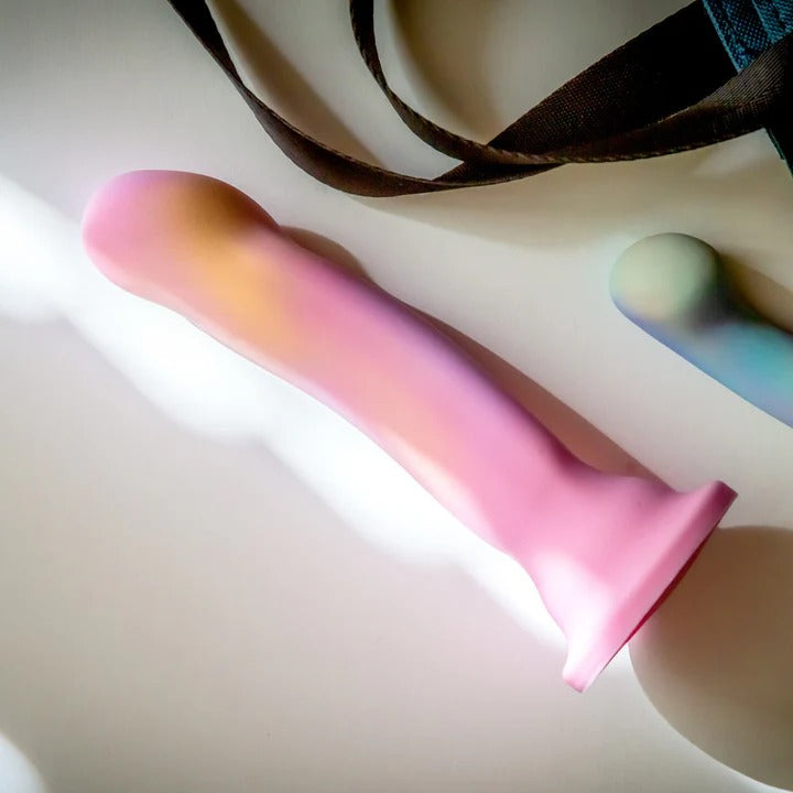 Avant By Blush® | Sun's Out Pink: Artisan 7 Inch Curved P-Spot / G-Spot Dildo with Suction Cup Base