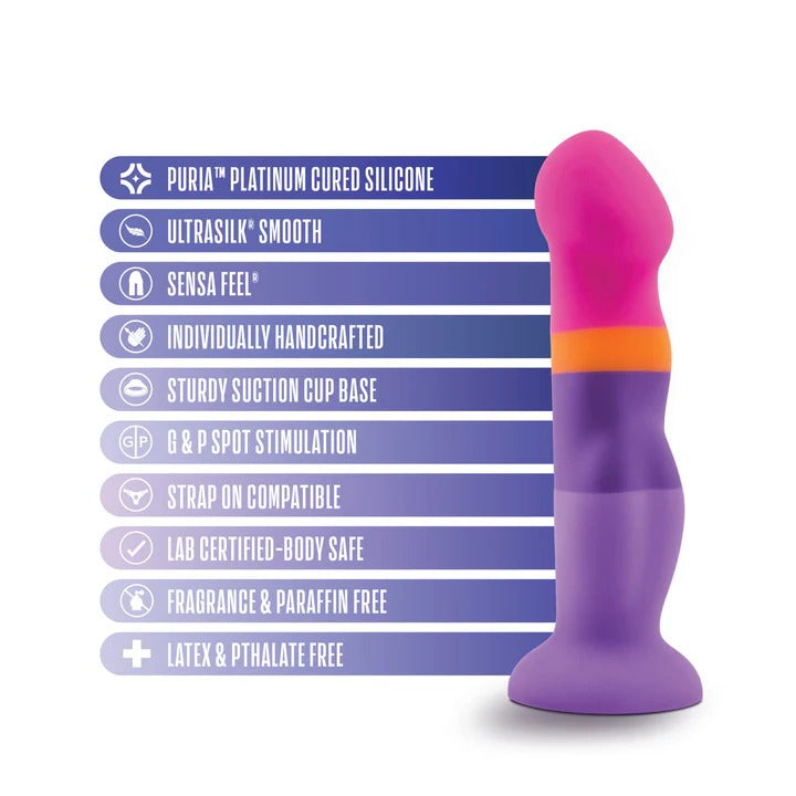 Avant By Blush® | Summer Fling D3: Artisan 8 Inch Curved G-Spot Dildo with Suction Cup Base