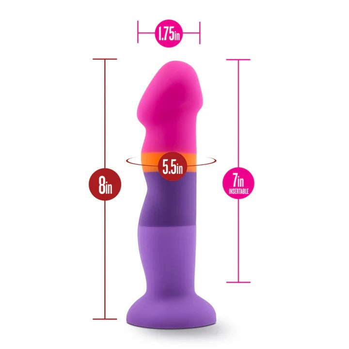 Avant By Blush® | Summer Fling D3: Artisan 8 Inch Curved G-Spot Dildo with Suction Cup Base