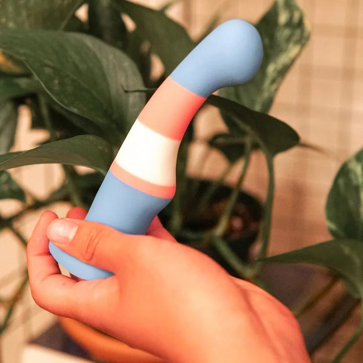 Avant By Blush® | Pride True Blue P2: Artisan 6 Inch Curved P-Spot / G-Spot Dildo with Suction Cup Base