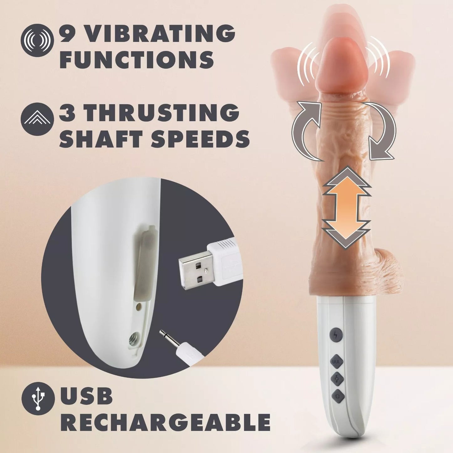 Blush Dr. Skin Silicone Dr. Hammer 7 Inch Realistic Vibrating Dildo