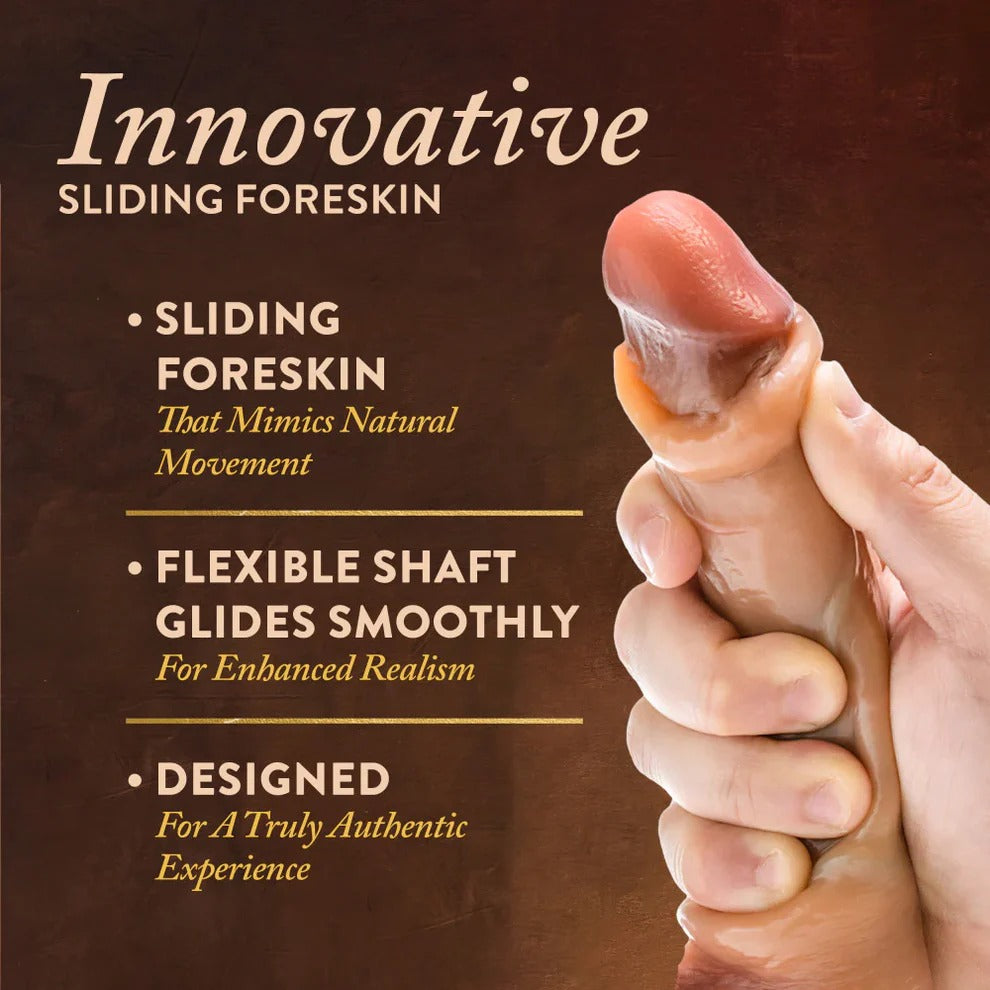 Blush Renaissance DaVinci 8" Sliding Foreskin Dildo with Squeezable Balls