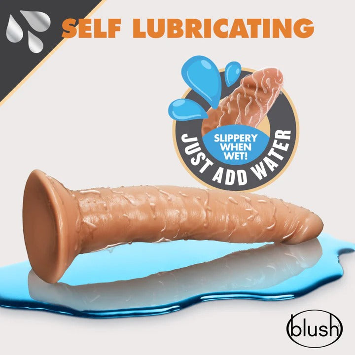 Dr. Skin Glide By Blush® | Realistic Mocha 7.5-Inch Long Self-Lubricating Dildo With Suction Cup Base