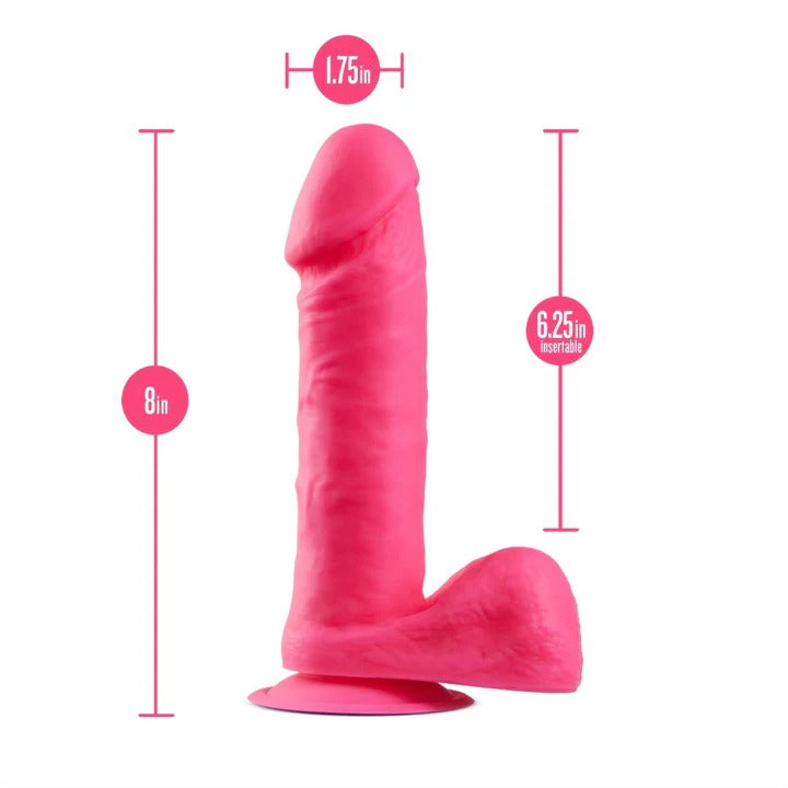 Neo Elite By Blush® | Neon Pink: 8-Inch Long Dildo